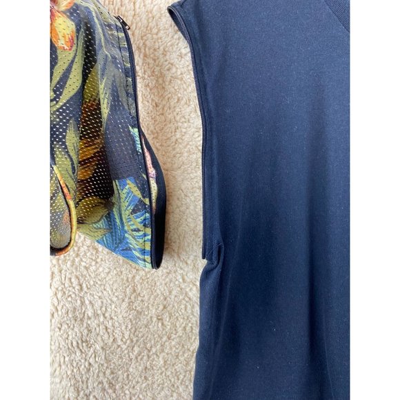 8th DSTRKT Men's Sz XL Black Tee With Floral Zip On Sleeves Ninety 3 On Back - Picture 6 of 13